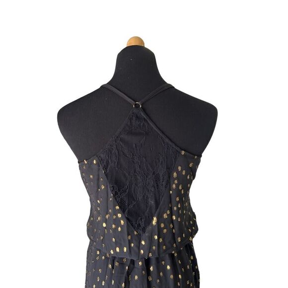 KARINA GRIMALDI BLACK LACE AND GOLD MAXI DRESS SIZE XS - Picture 9 of 12